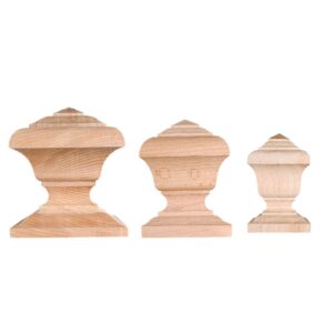 Natural Wood Square Fence Post Caps And Finials