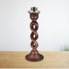 Wooden candle holder with wax bowl