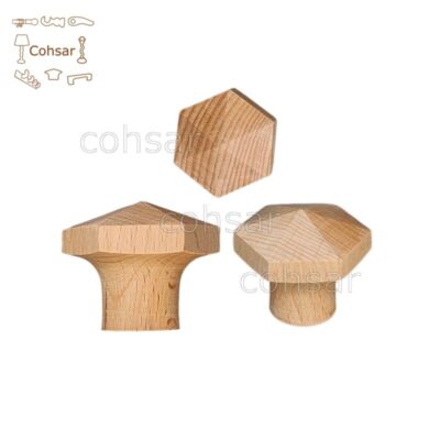 Natural Wood Door Knobs in Hexagon Shape Natural Wood Door Knobs in Hexagon Shape