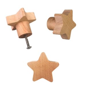 Unfinished Star-Shaped Wooden Knobs