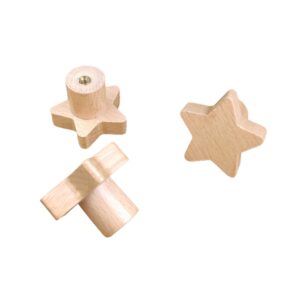 Clear matte polish Star-Shaped Wooden Knobs