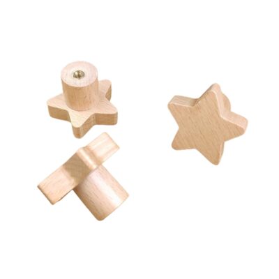 Clear matte polish Star-Shaped Wooden Knobs