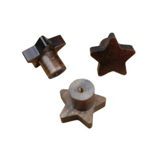 Dark matte polish Star-Shaped Wooden Knobs