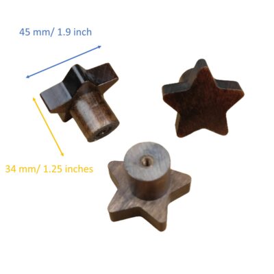 star shape wooden knobs