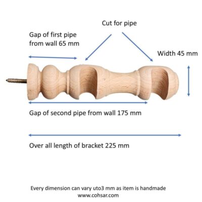 il_fullxfull.7099963109_d9ui Handmade Wooden Square and round Brackets for Curtain Rods & Towel Rods - Pack of 1 piece, Only brackets